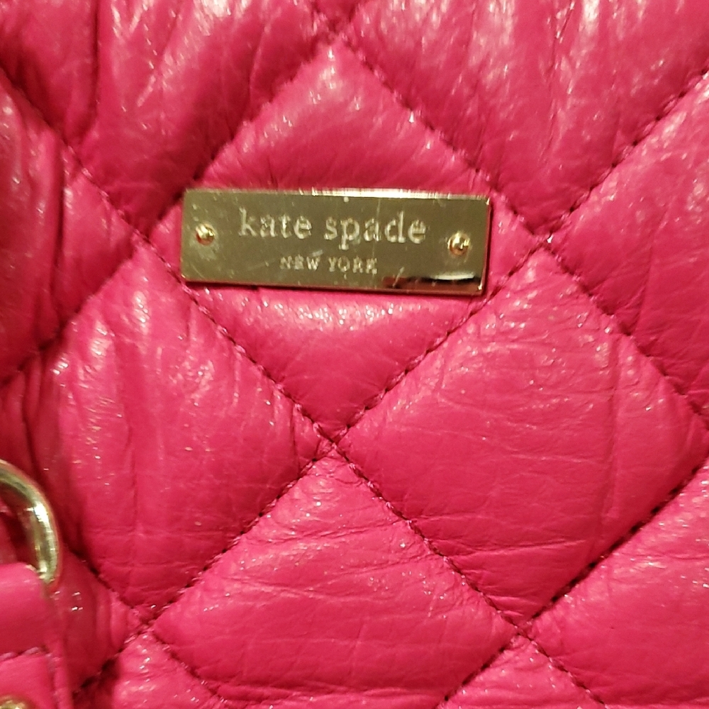 Kate Spade Emerson  Pink Quilted Barbiecore Shoulder Bag with Gold Chain - Picture 2 of 16